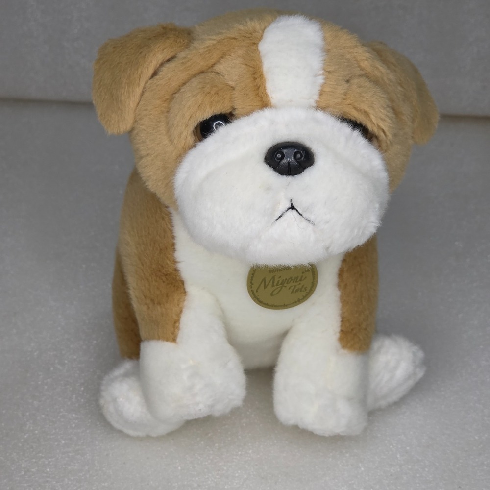 Aurora Miyoni Tots 8.5" Bulldog Pup Puppy Dog Tan & White Plush 2023